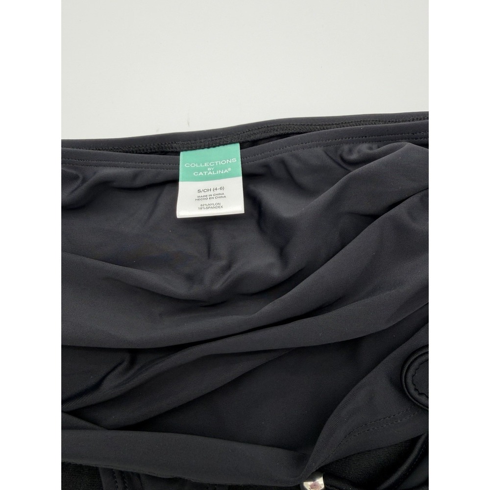 Black Catalina Adjustable Side Skirted Swimsuit Bottom-Small-New-Retro - Picture 3 of 3